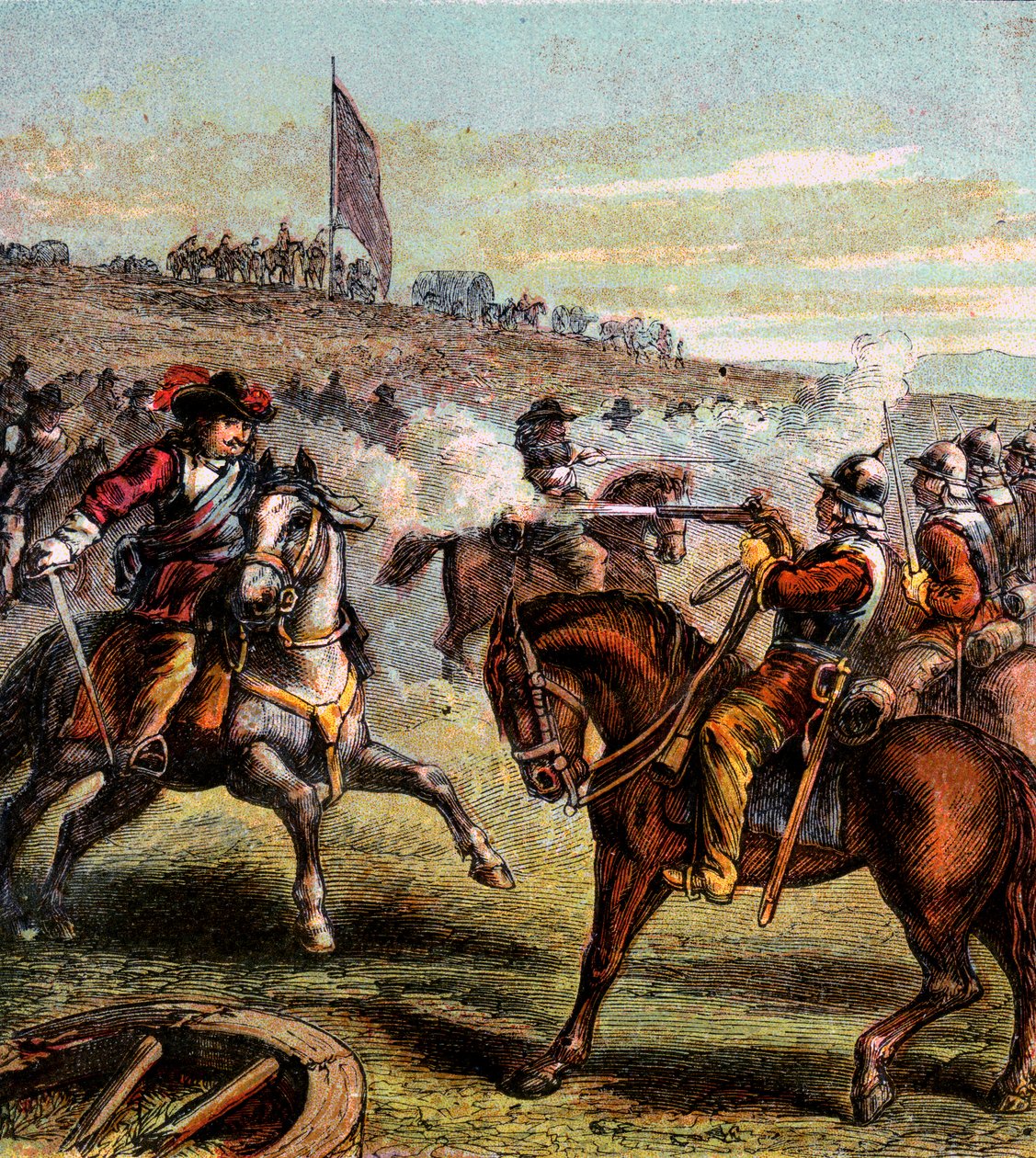 Slaget ved Naseby, 1645, c1850 av Unbekannt