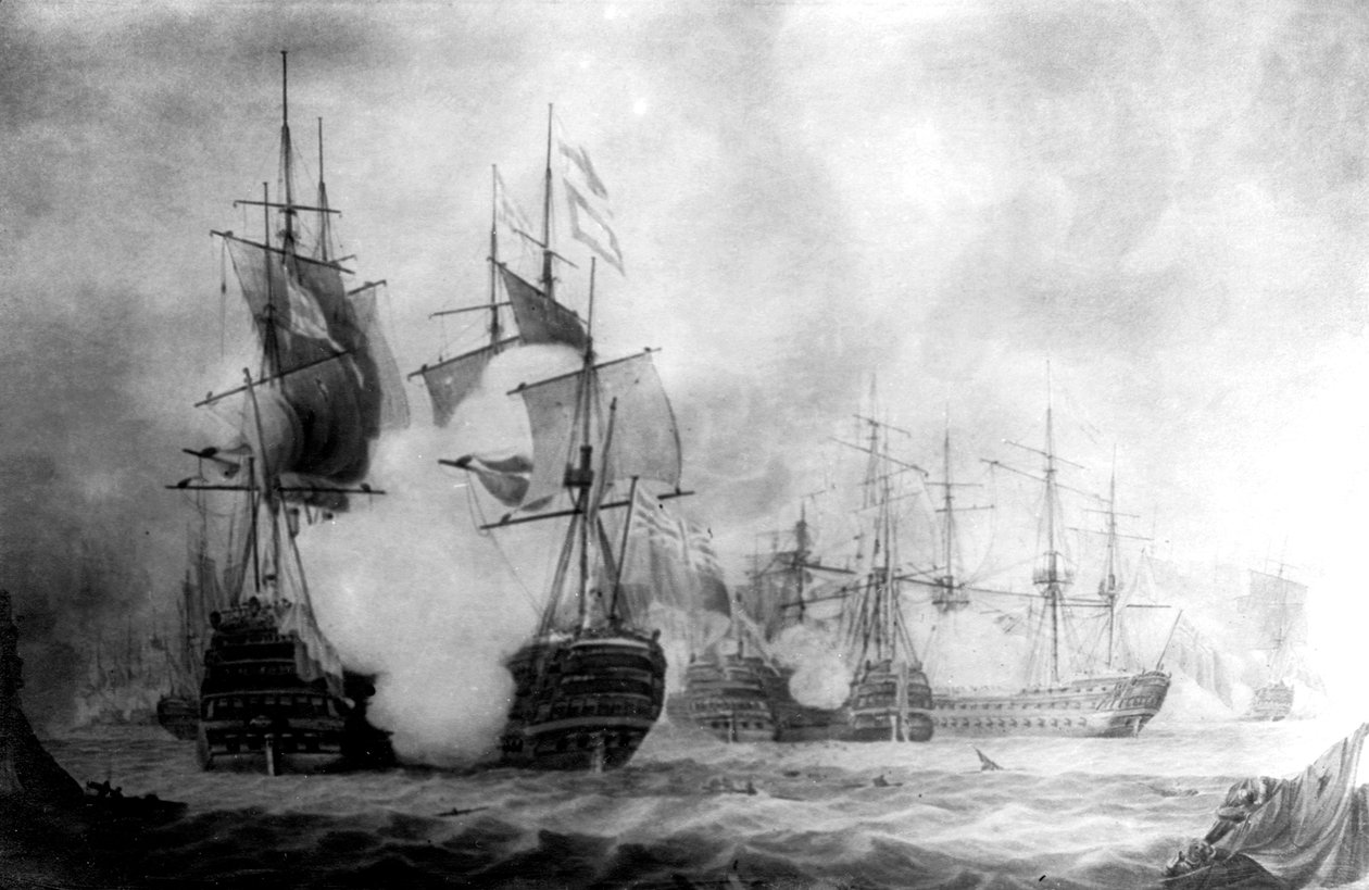 Slaget ved Cape St Vincent, 1800-tallet av Unbekannt