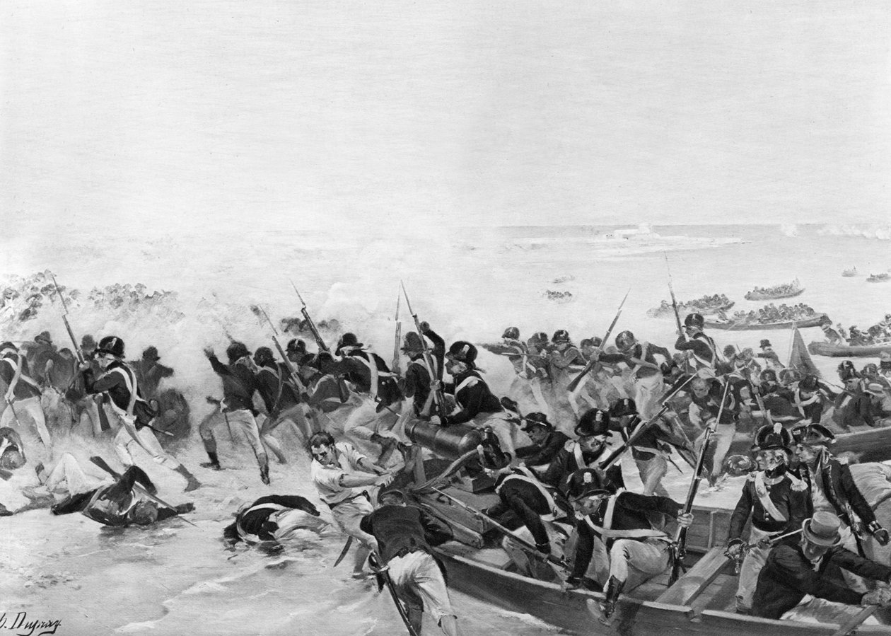 Slaget ved Aboukir, Egypt, 1801 av Unbekannt