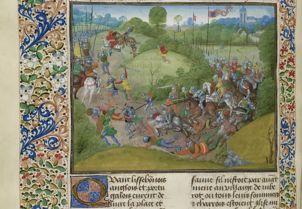 Slaget ved Aljubarrota 14. august 1385, ca 1470-1475. av Unbekannt
