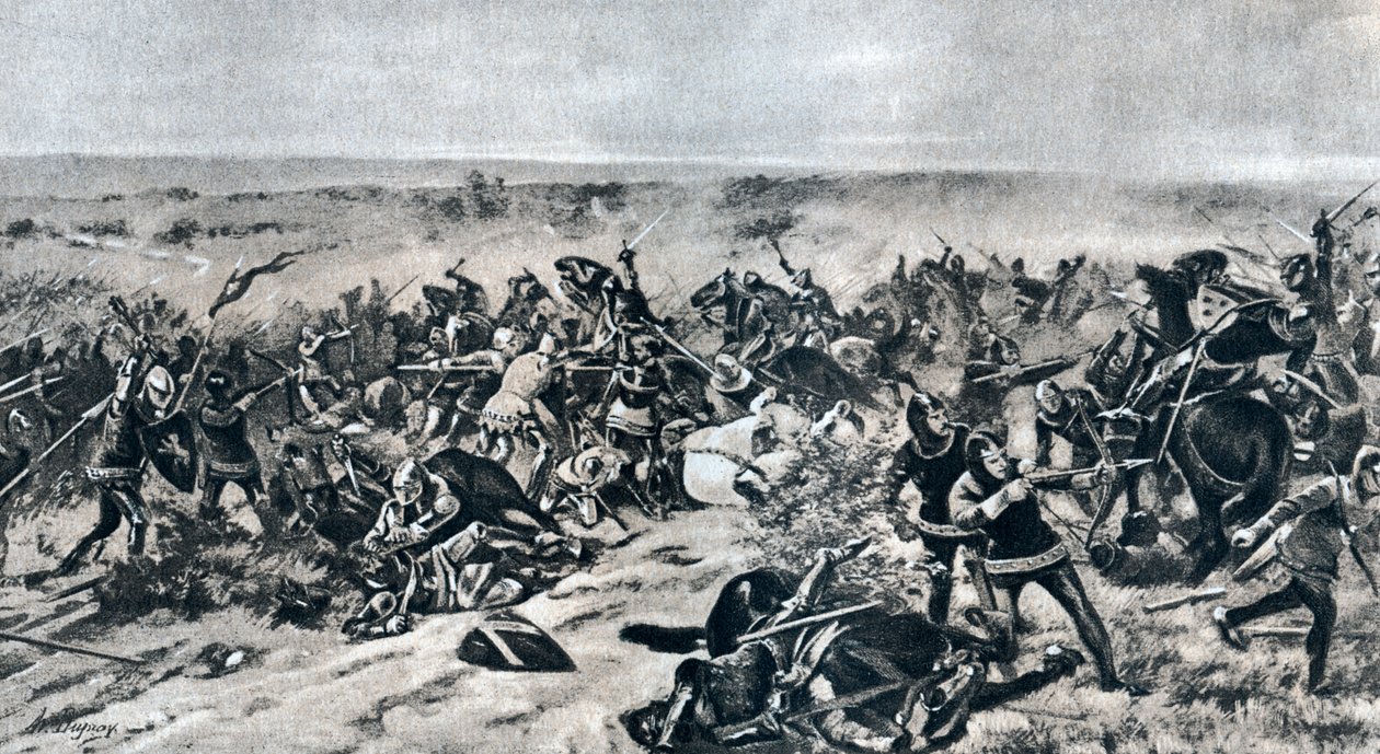 Slaget ved Crecy, 26. august 1346, 1910 av Unbekannt