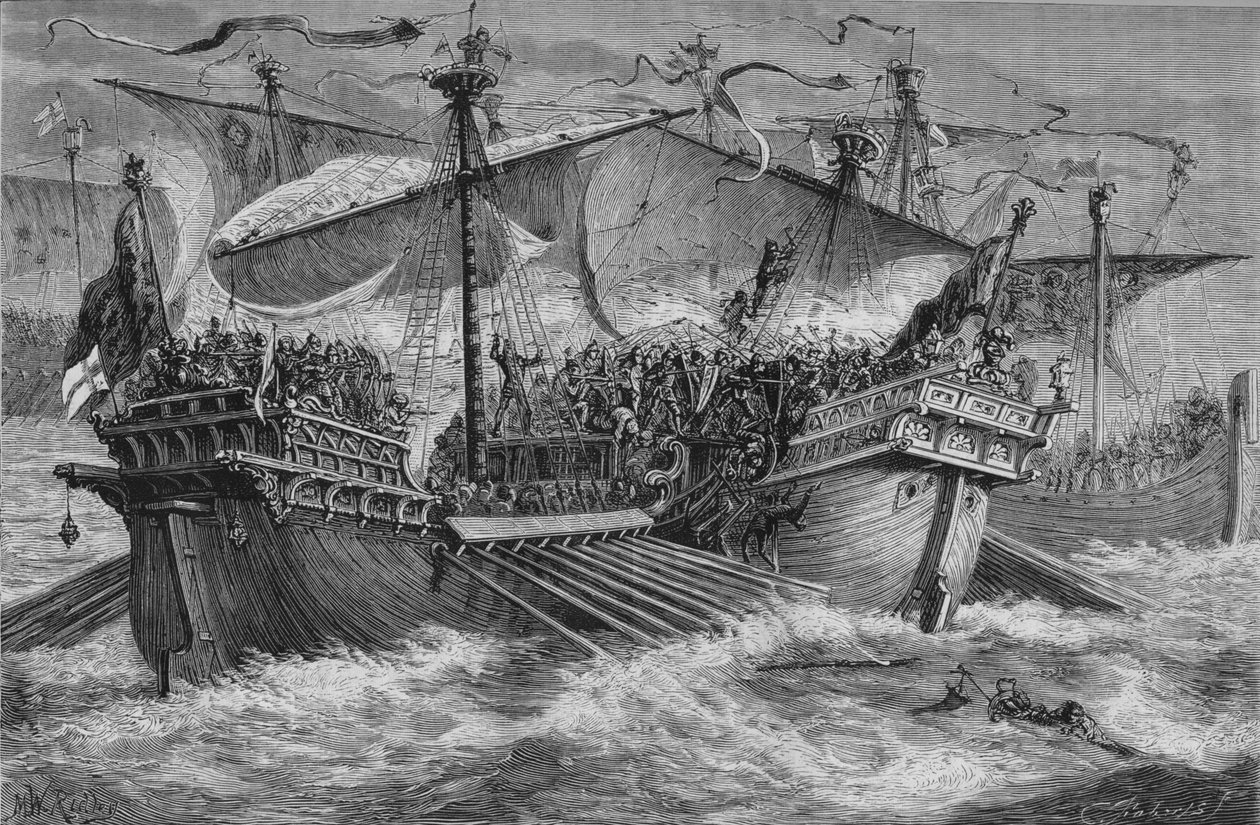 Slaget ved Dover, 24. august 1217, c1880 av Unbekannt