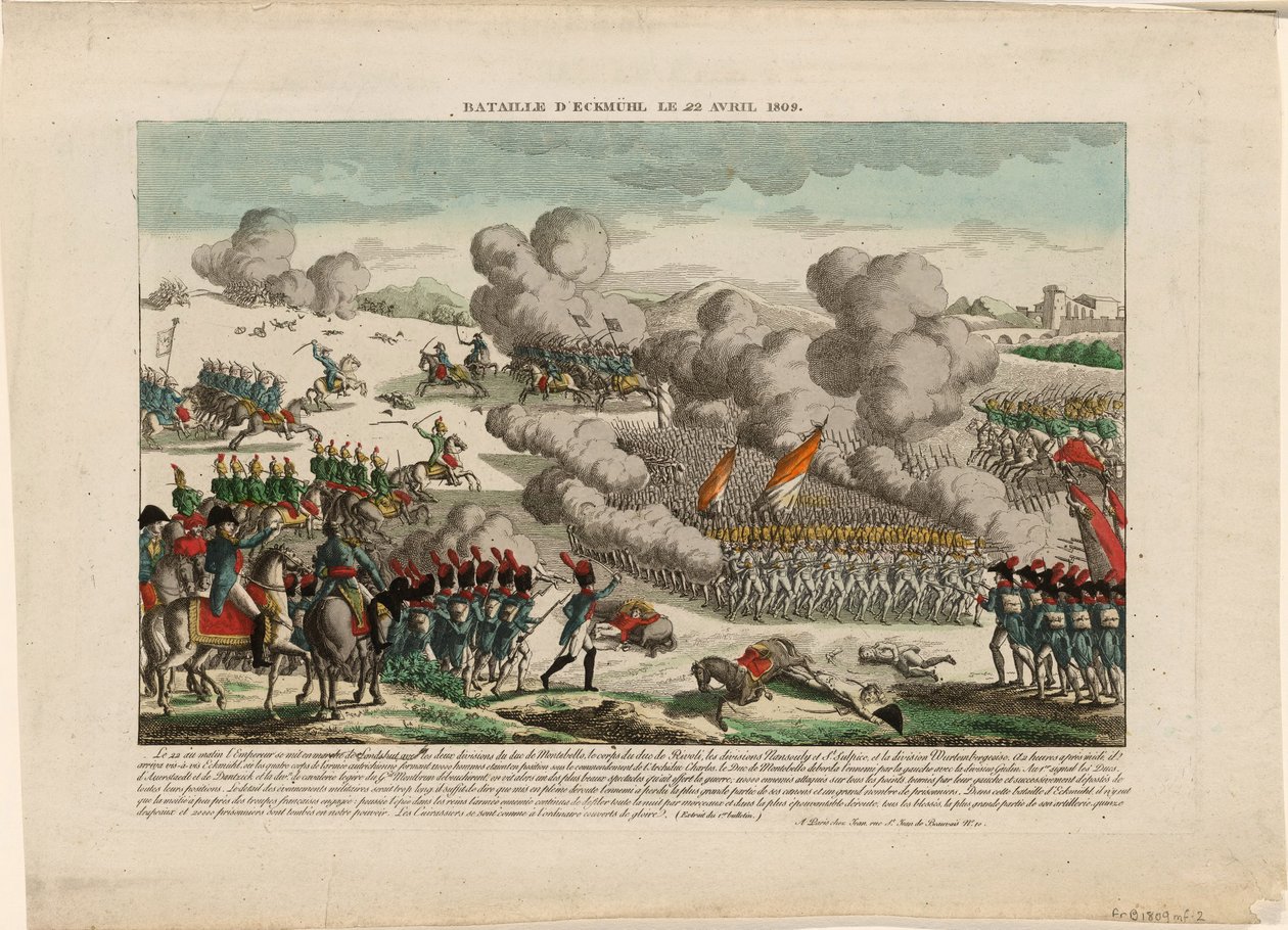 Slaget ved Eggmühl 22. april 1809, ca 1809 av Unbekannt