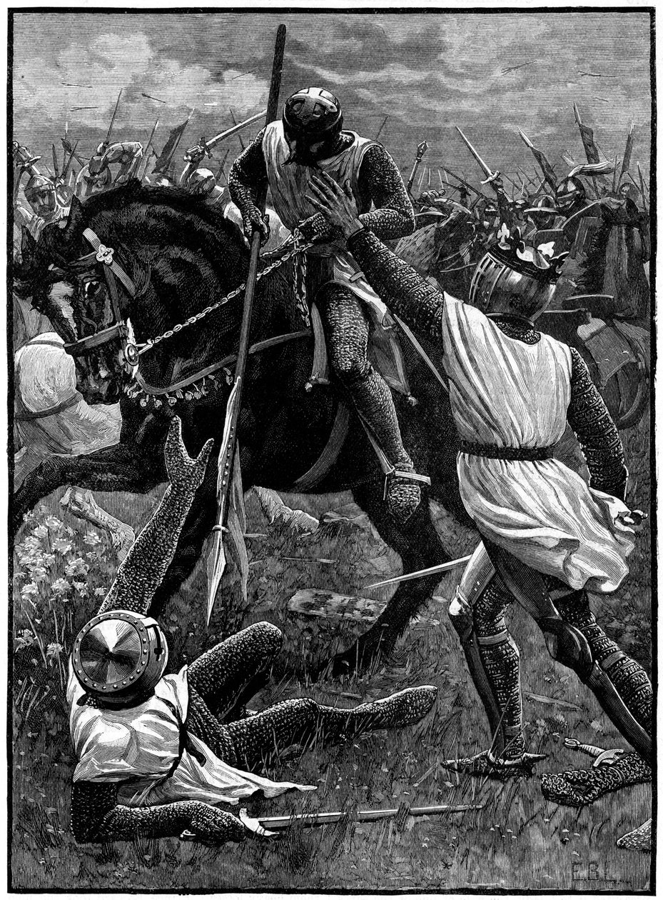 Slaget ved Evesham, 4. august 1265, c1880 av Unbekannt