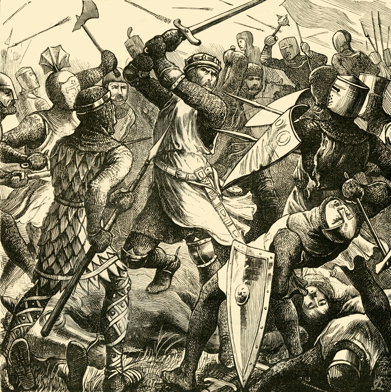 Slaget ved Evesham: De Montforts Last Stand, 1265, 1890. av Unbekannt