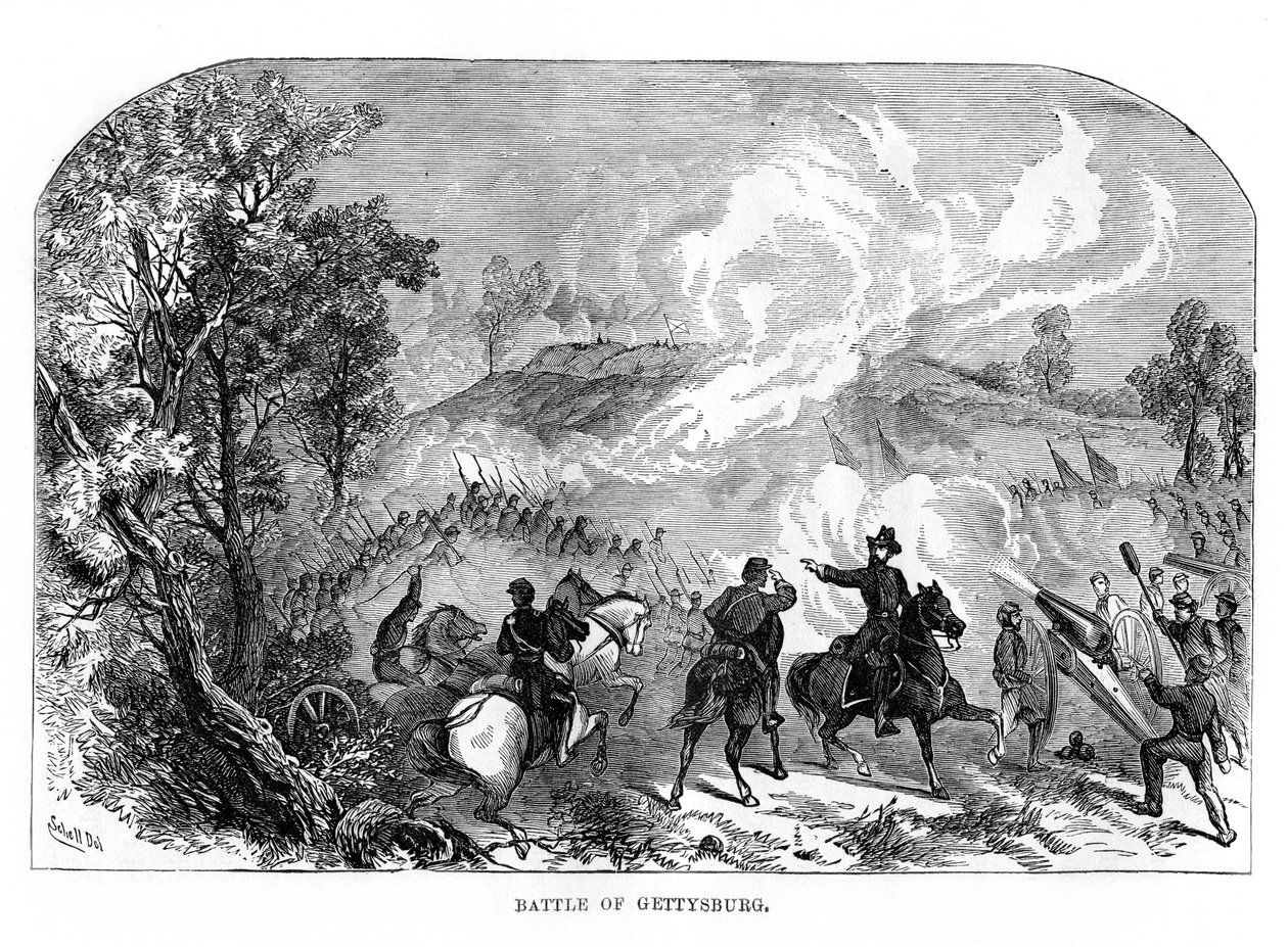 Slaget ved Gettysburg, amerikansk borgerkrig, 1-3 juli 1863, 1872 av Unbekannt