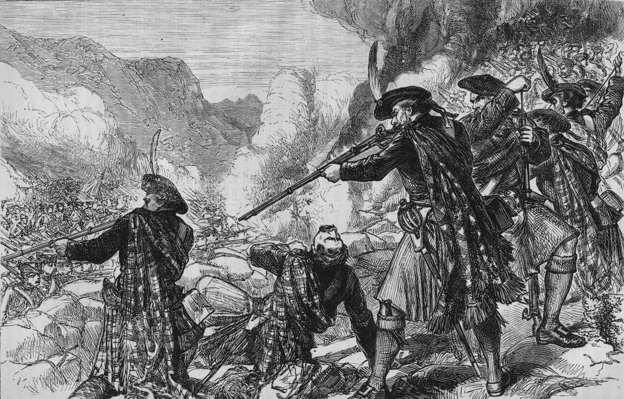 Slaget ved Glenshiel, 10. juni 1719, c1880 av Unbekannt