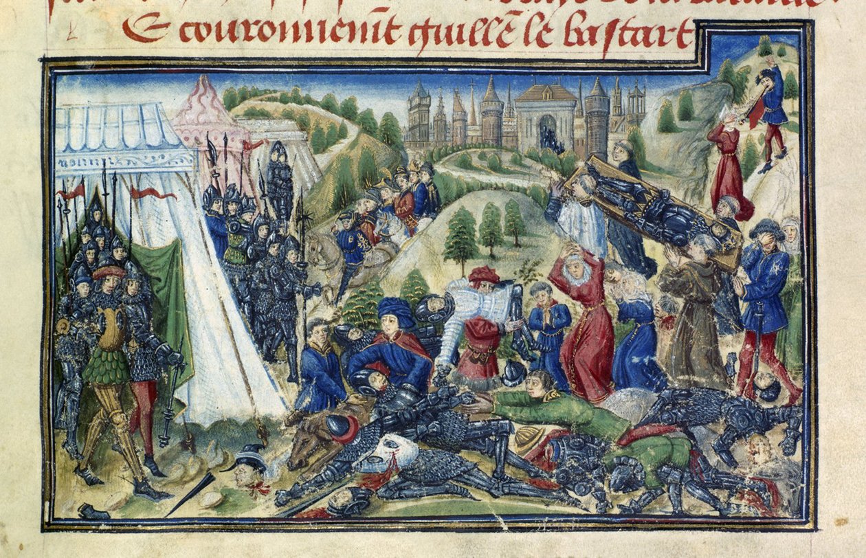 Slaget ved Hastings fra Grande Chronique de Normandie av Yates Thompson av Unbekannt