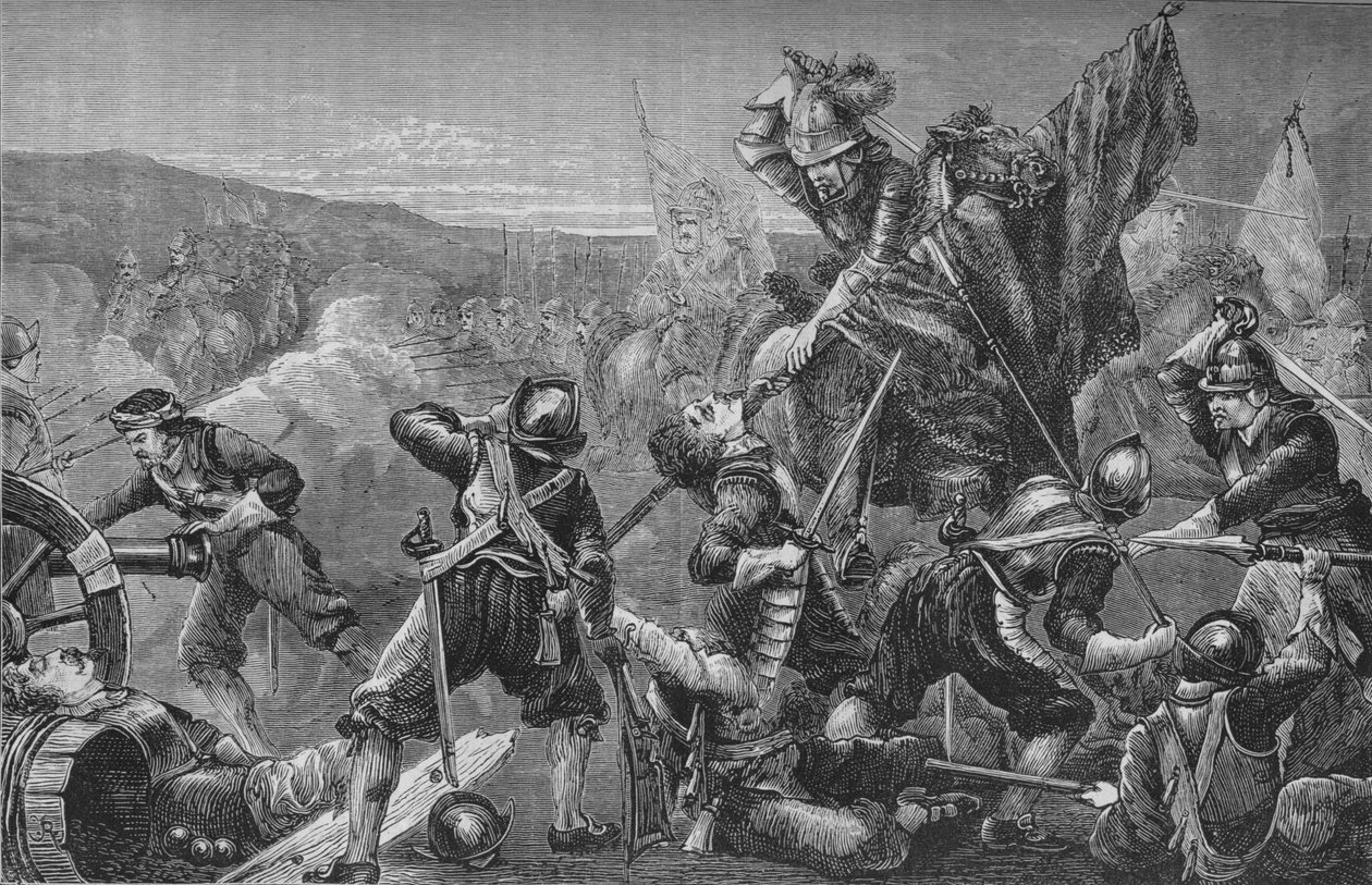 Slaget ved Naseby, 14. juni 1645, c1880 av Unbekannt