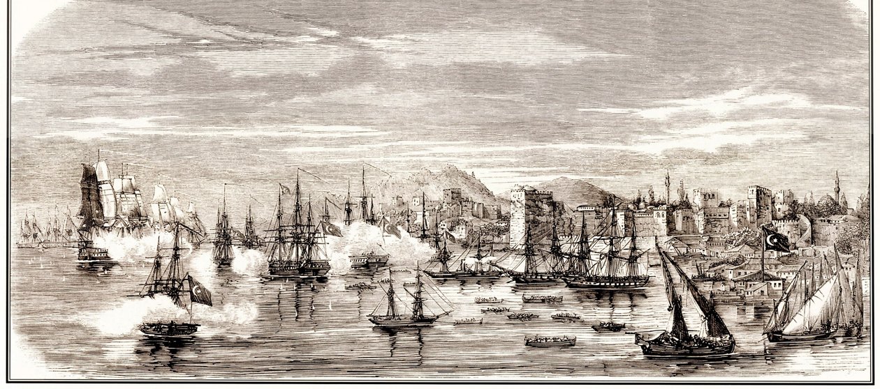 Slaget ved Sinop 30. november 1853, midten av det 19. århundre. av Unbekannt
