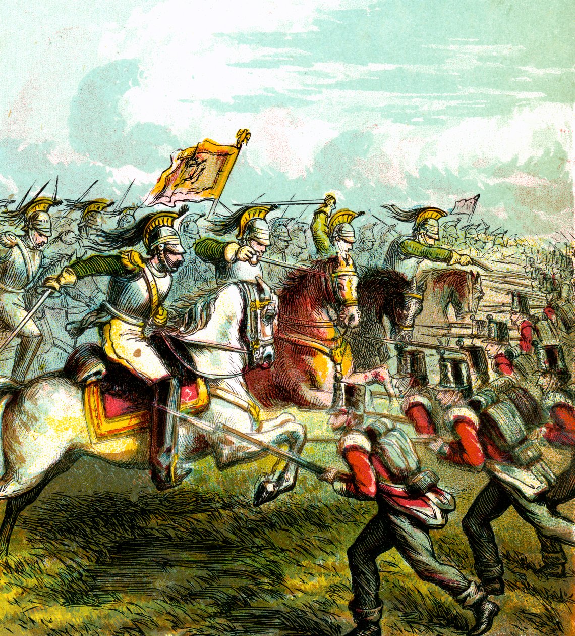 Slaget ved Waterloo, 1815, c1850-årene av Unbekannt