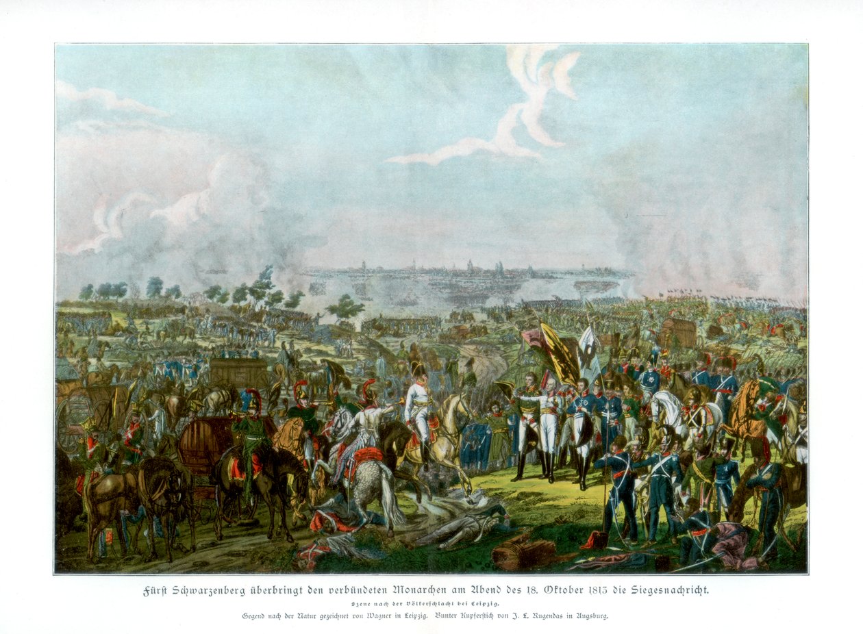 The Battle of the Nations ved Leipzig, Tyskland, 18. oktober 1813 1900 av Unbekannt
