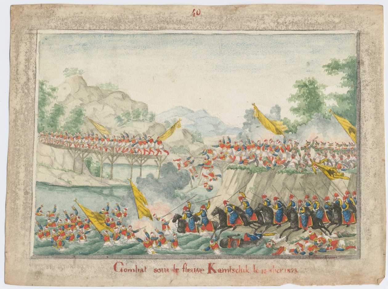 Slaget ved elven Kamchik 15. oktober 1828, 1829 av Unbekannt