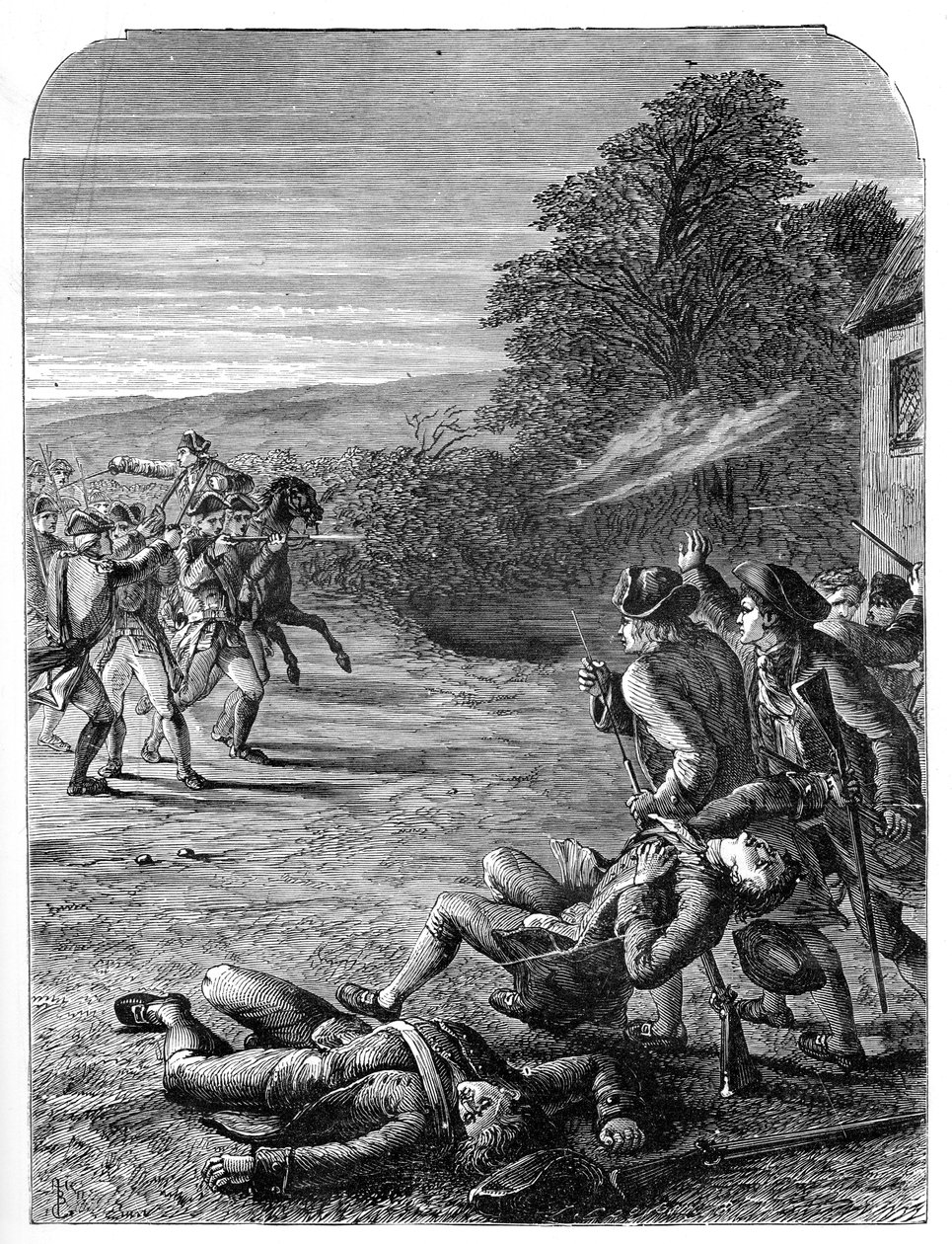 Slagene ved Lexington og Concord, 19. april 1775, 1872 av Unbekannt