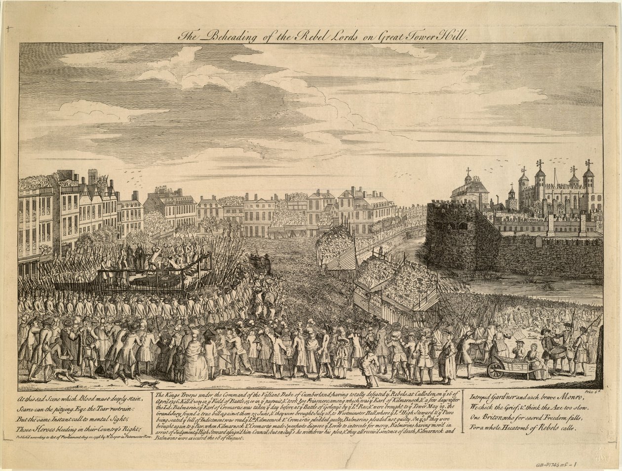 Halshuggingen av de jakobittiske opprørerne ved Tower Hill, 1746 av Unbekannt