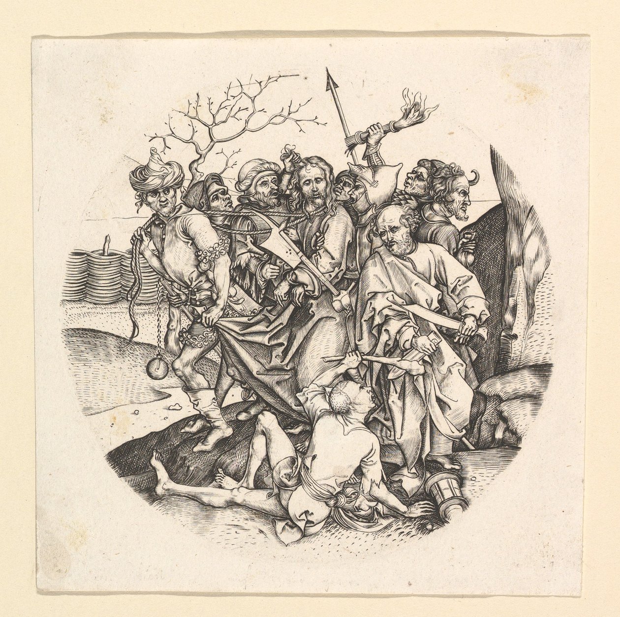 The Betrayal of Christ kopi i rundell, ca. 1435-1491. av Unbekannt