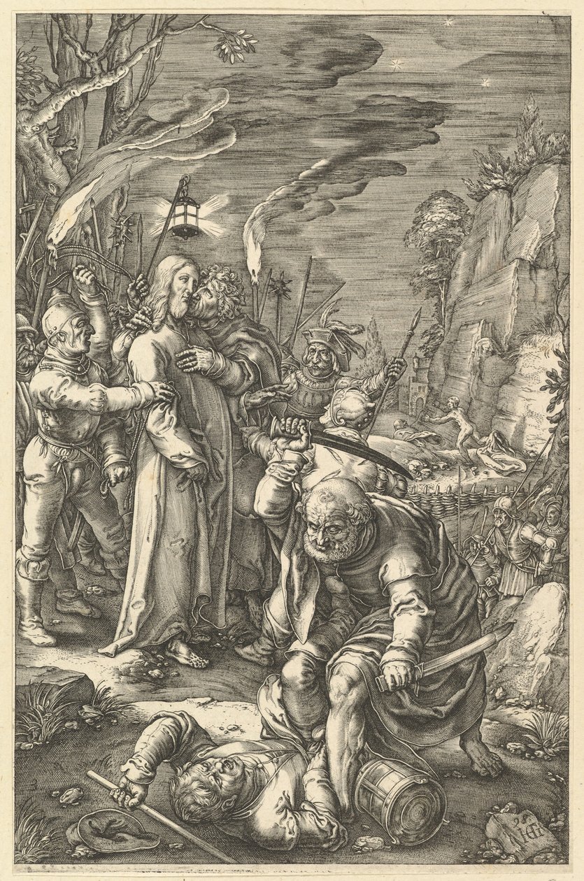 The Betrayal of Christ, fra The Passion of Christ, ca. 1598-1617. av Unbekannt