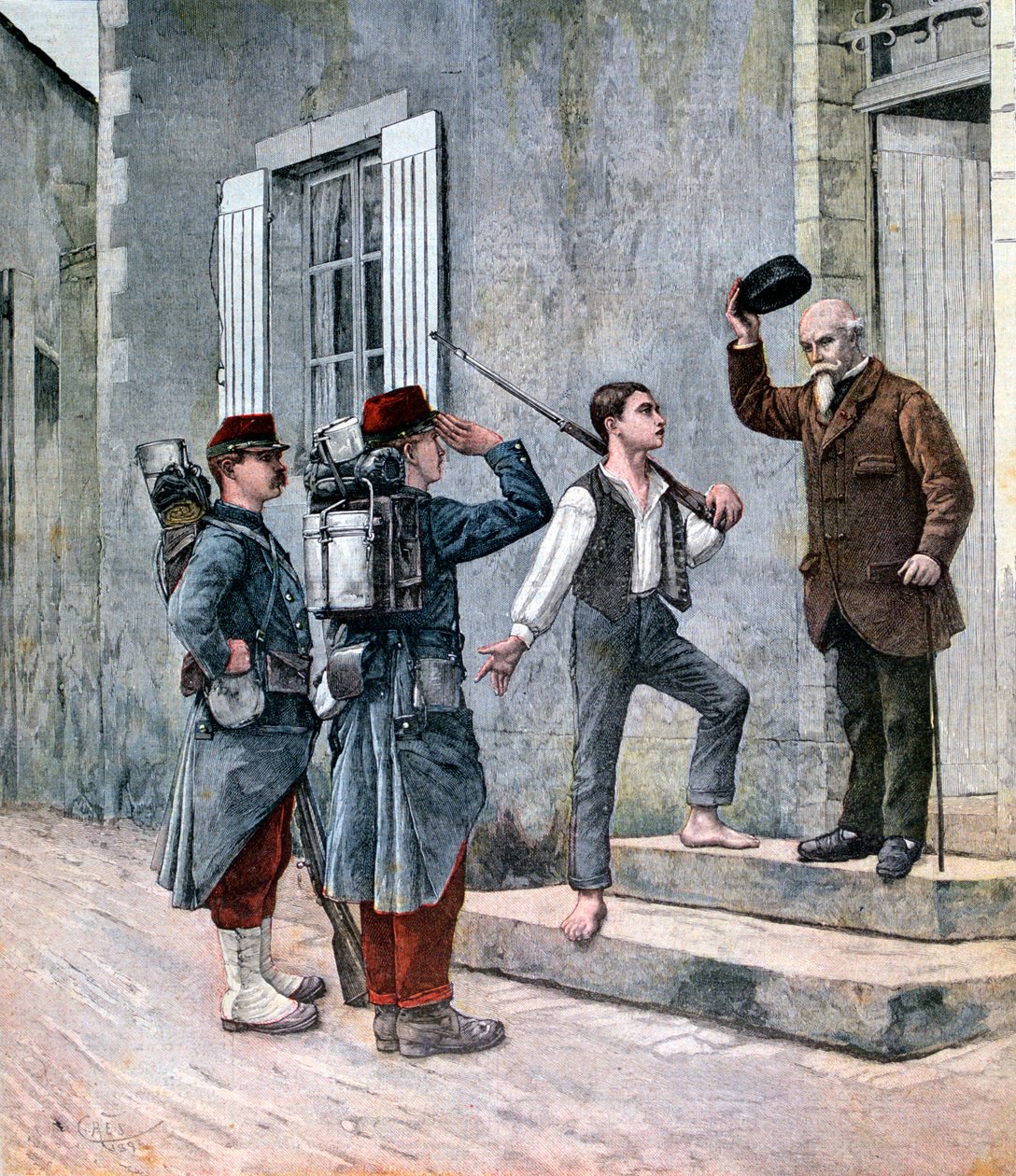The Billet, etter et maleri av Cres, 1892 av Unbekannt