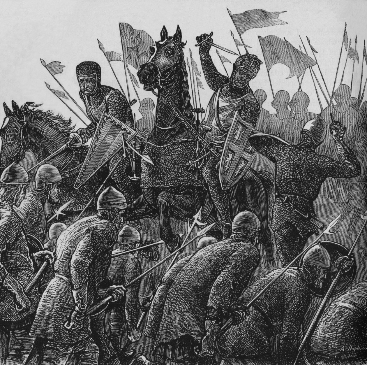 Biskopen av Durhams anklager i Falkirk, 22. juli 1298, c1880 av Unbekannt
