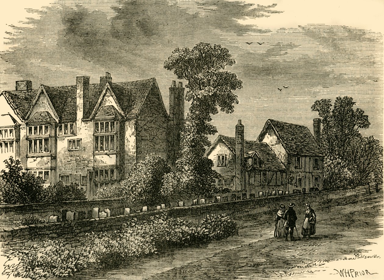 Det svarte og hvite hus, 1800, c1876. av Unbekannt