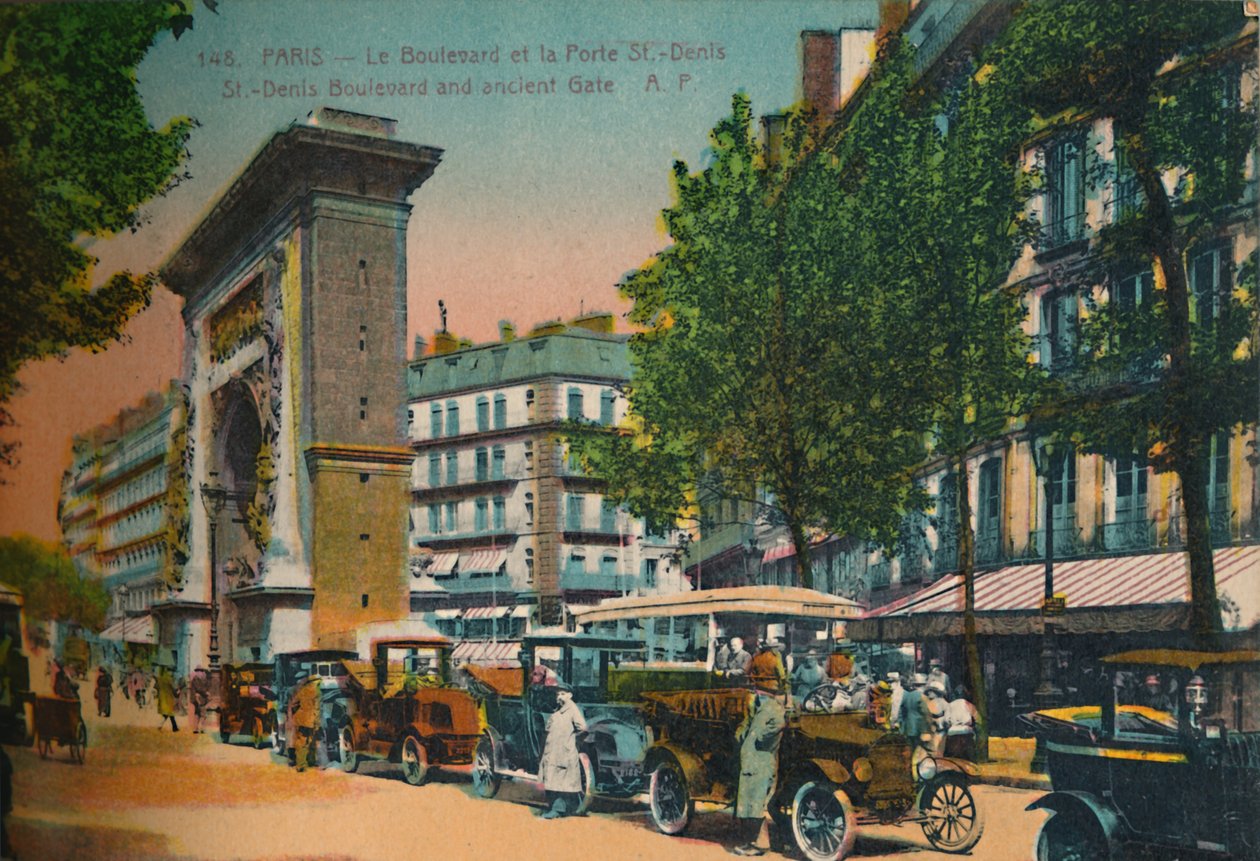 Boulevard Saint-Denis og Porte Saint-Denis, Paris, c1920 av Unbekannt