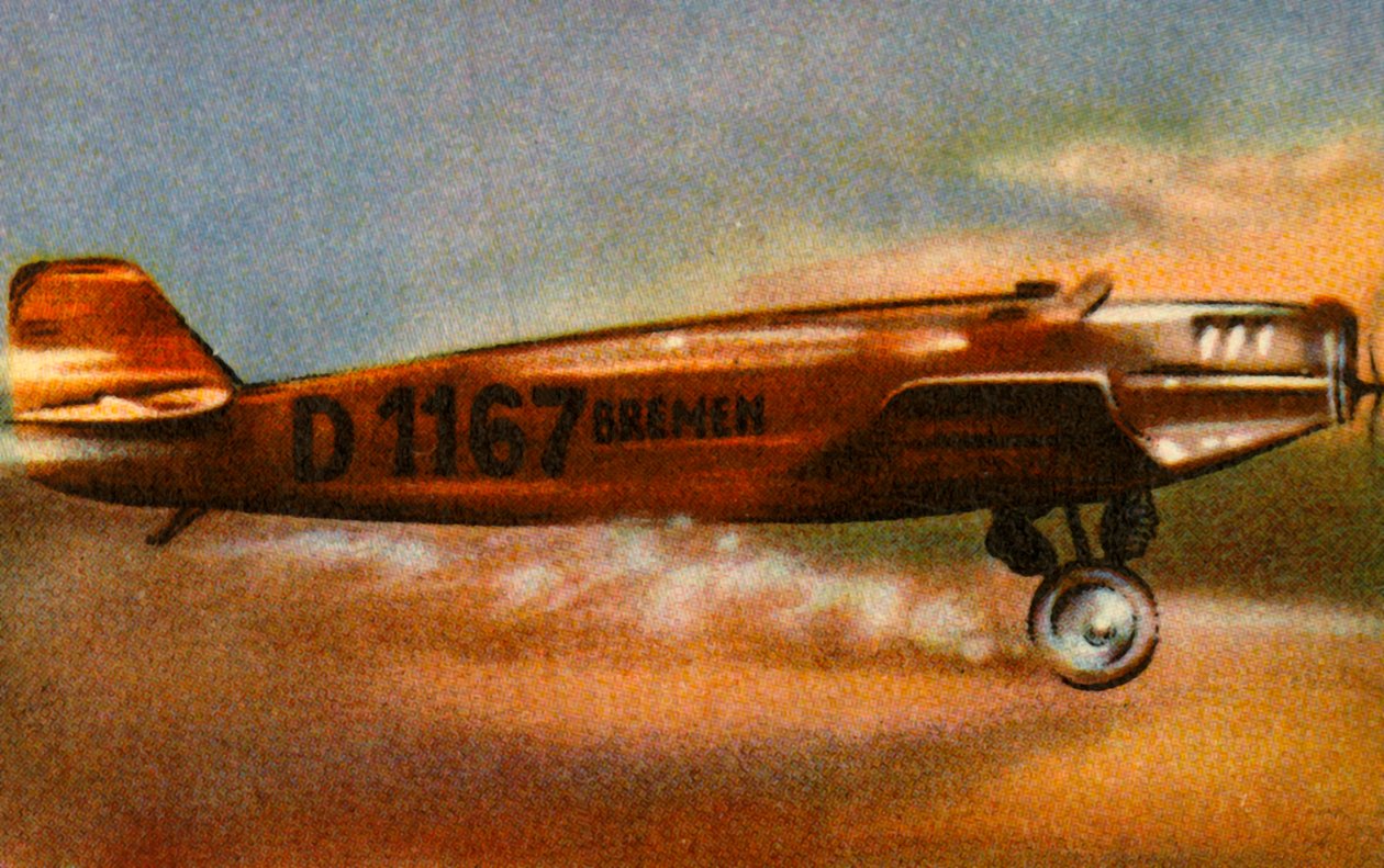 Bremen Junkers W 33 forlater Baldonnel Aerodrome, Irland, 12. april 1928, 1932. av Unbekannt
