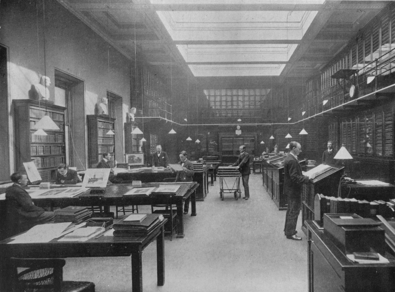 British Museum Print Room, c1901 av Unbekannt