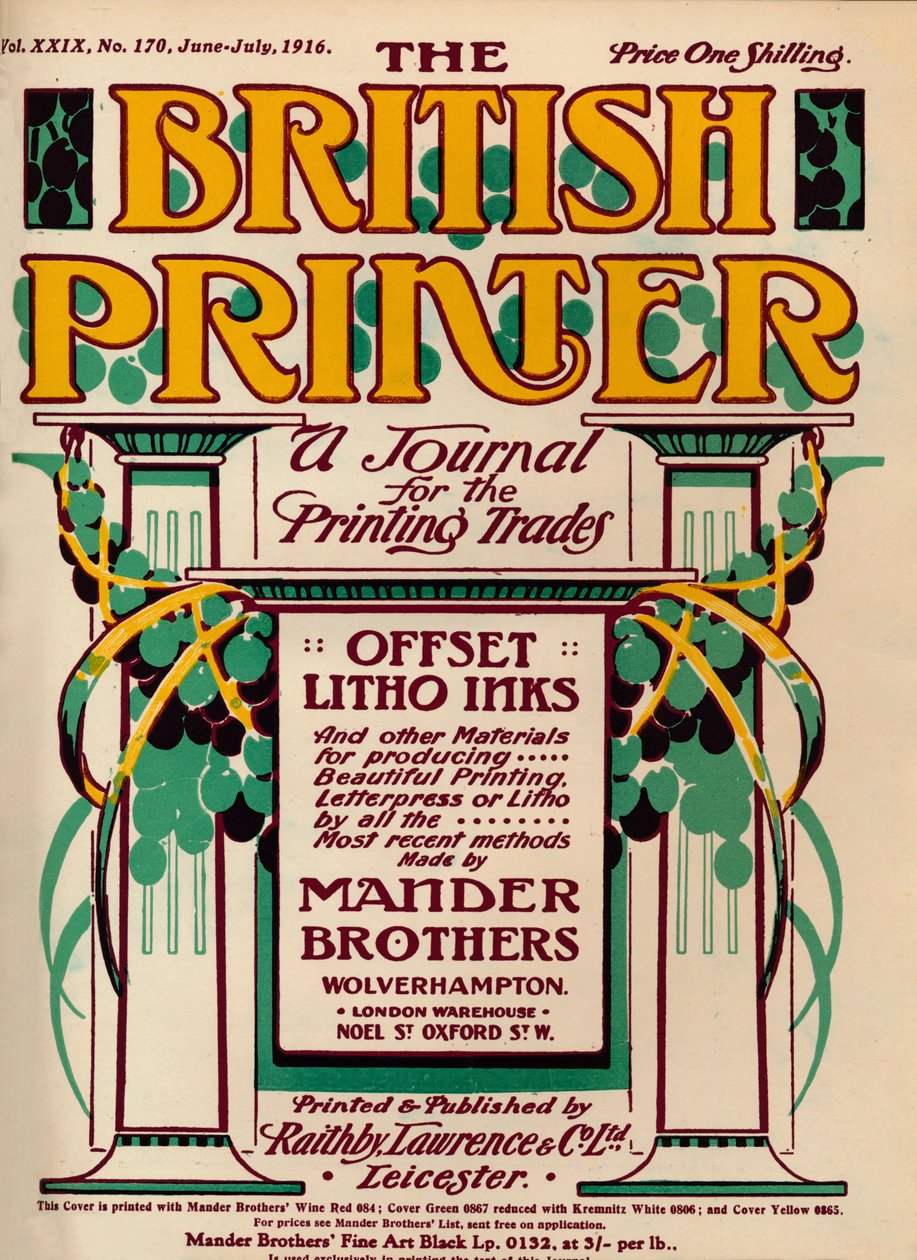 The British Printer - annonse, 1916 av Unbekannt