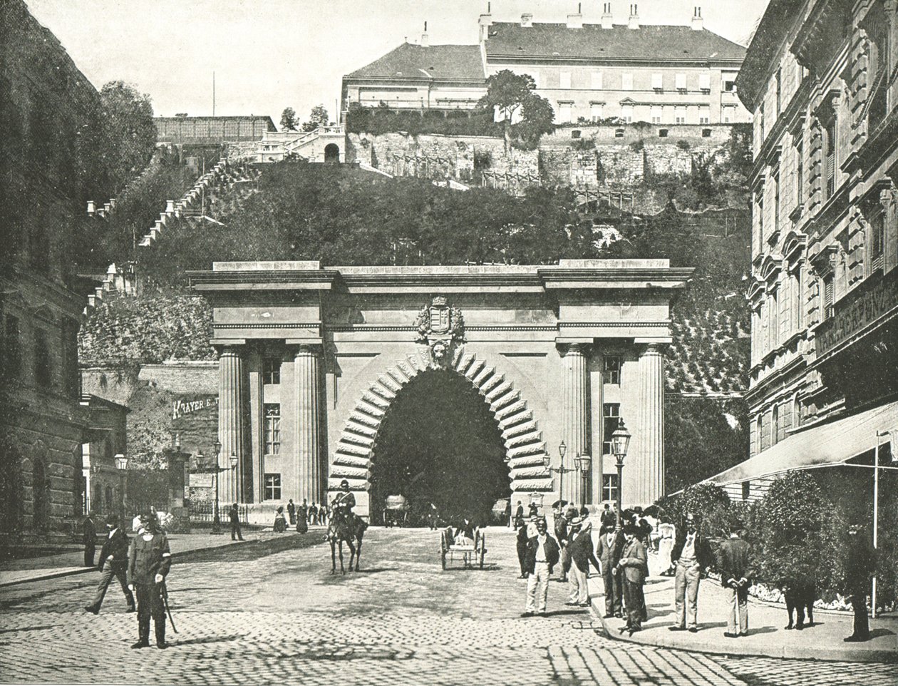 Buda Castle Tunnel, Budapest, Østerrike-Ungarn, 1895. av Unbekannt