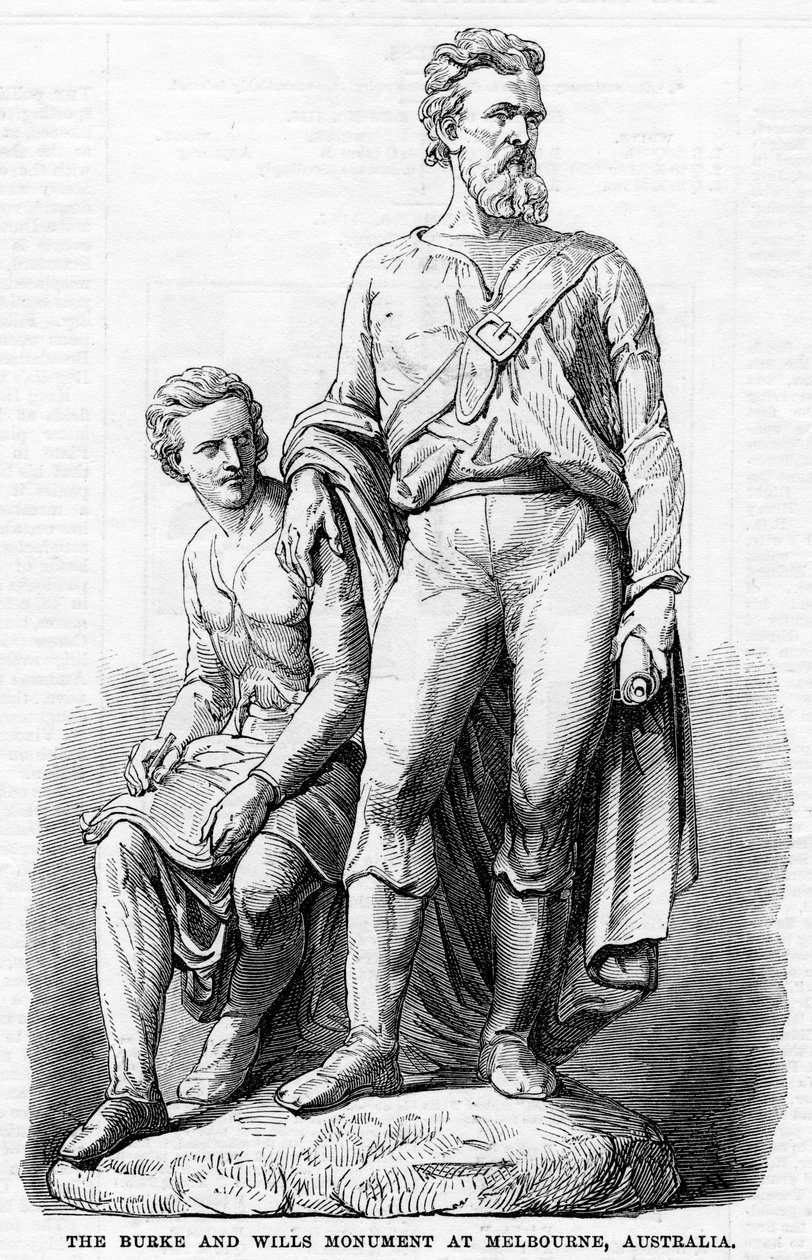 Burke and Wills-monumentet i Melbourne, Australia, 1865 av Unbekannt