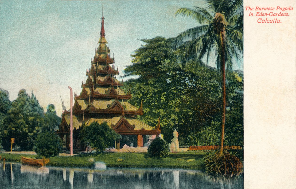 Den burmesiske pagoden i Eden-Gardens. Calcutta, ca 1900 av Unbekannt