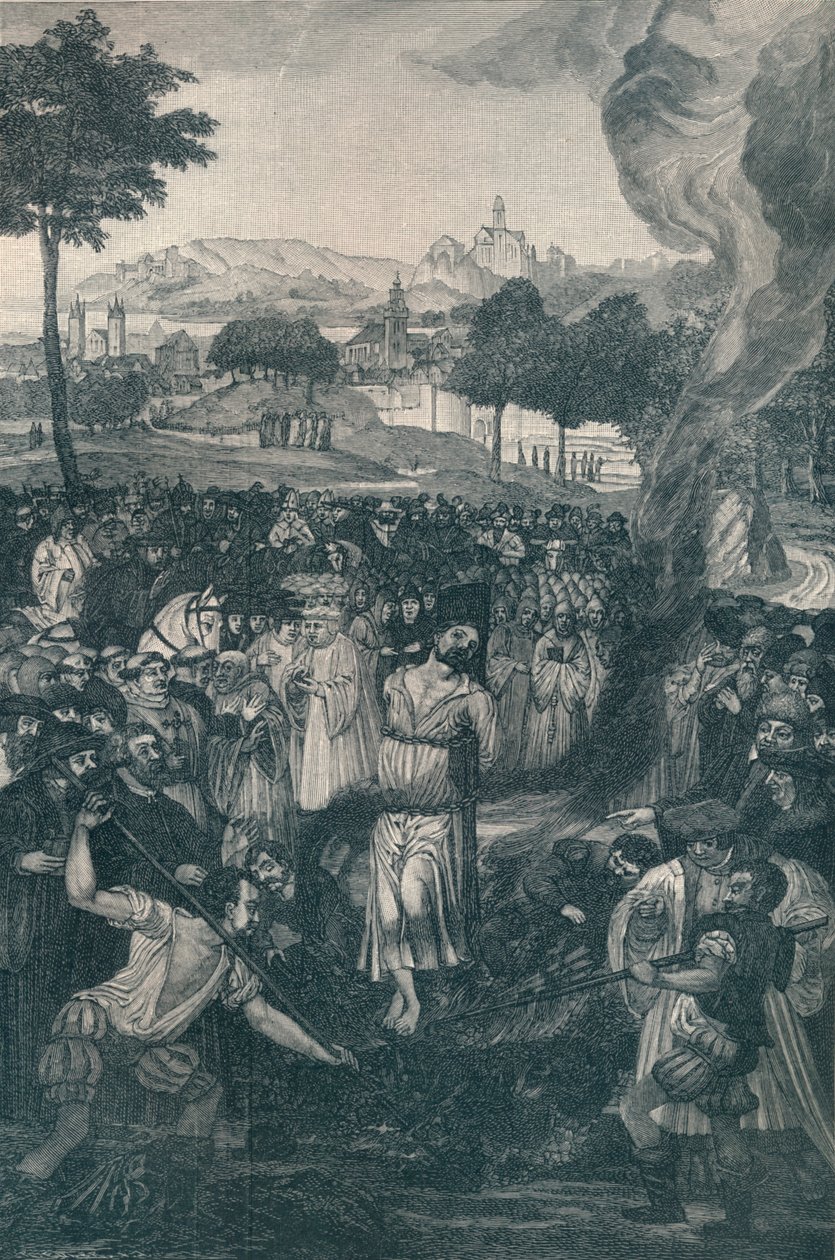 The Burning of John Huss ved Council of Constance, 6. juli 1415, 1907 av Unbekannt