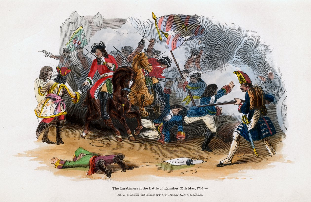 Karabinerne i slaget ved Ramillies, 23. mai 1706 av Unbekannt