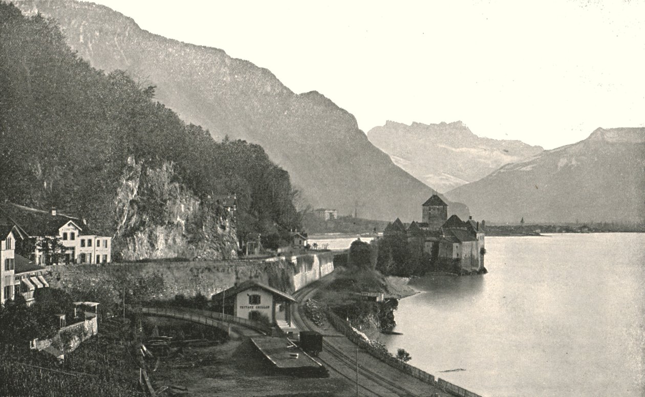 Slottet i Chillon, Sveits, 1895. av Unbekannt