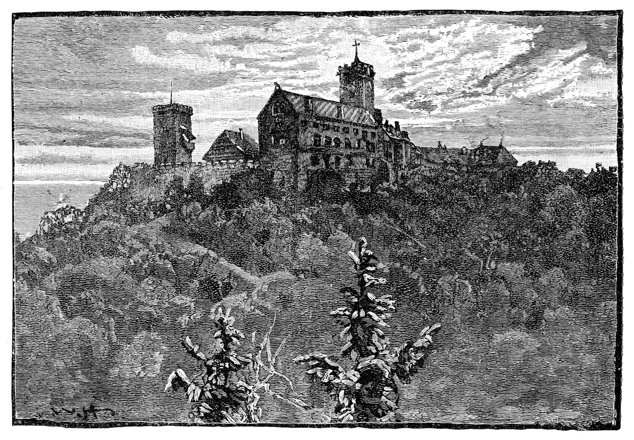 Slottet i Wartburg, 1900 av Unbekannt