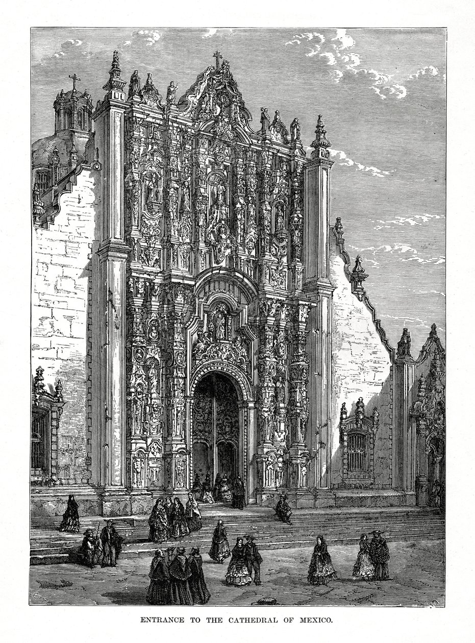 Katedralen, Mexico by, Mexico, 1800-tallet av Unbekannt