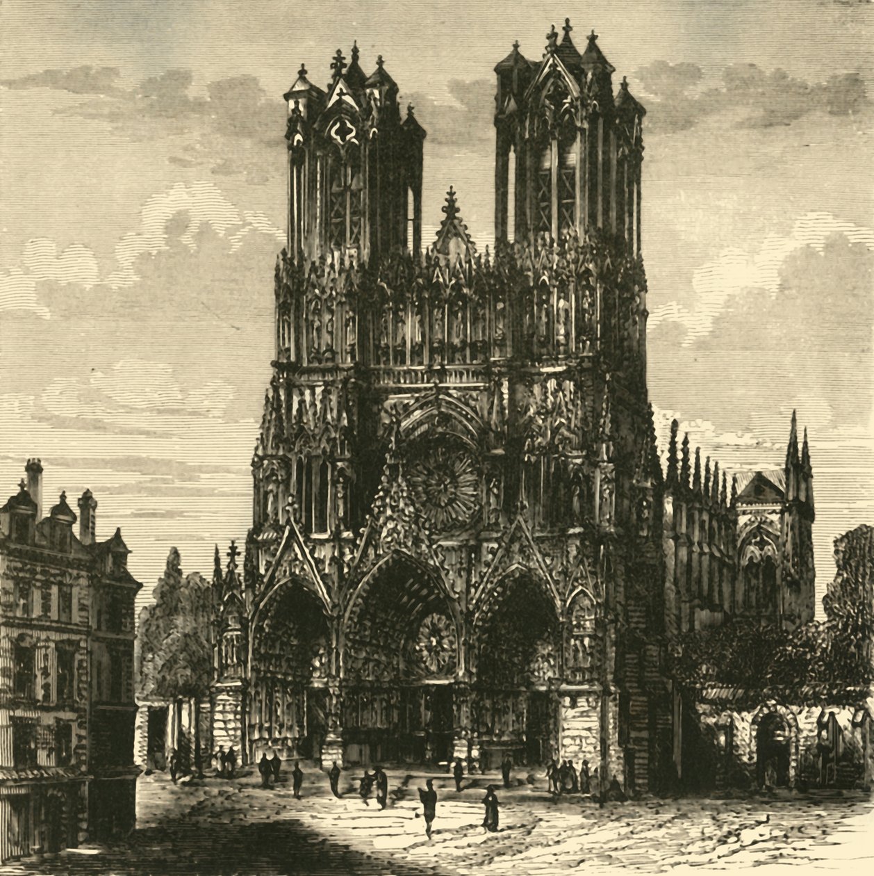 Katedralen, Reims, 1890. av Unbekannt