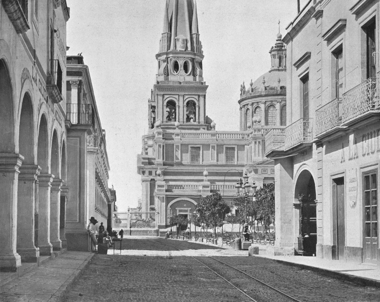 Katedralen i Guadalajara, Mexico, ca 1900. av Unbekannt