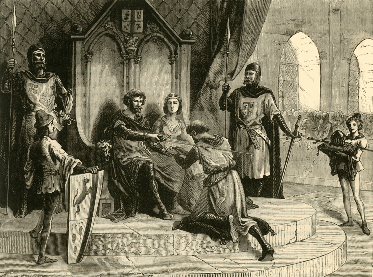 The Ceremony of Feudal Service, c9.-10. århundre, 1890. av Unbekannt