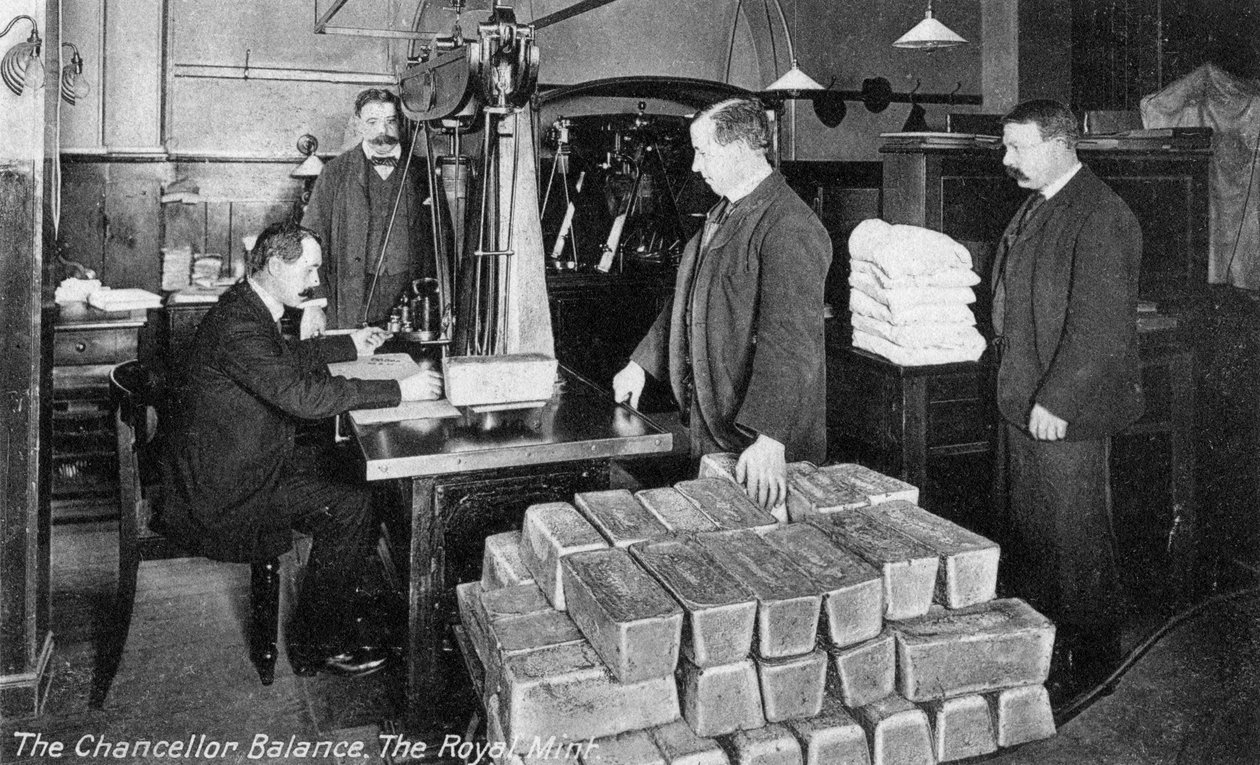 The Chancellor Balance, Royal Mint, Tower Hill, London, tidlig på 1900-tallet av Unbekannt