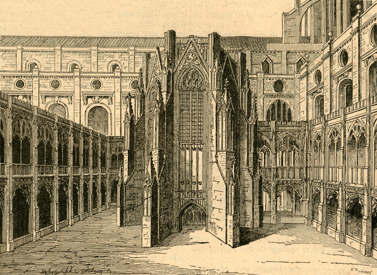 Kapittelhuset til Old St. Pauls, sett fra Hollar, 1897. av Unbekannt