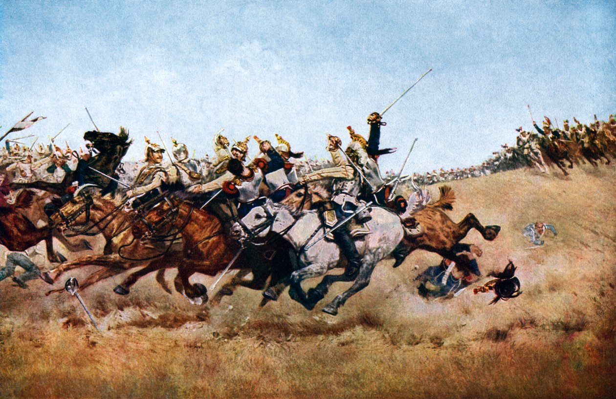 The Charge of the Cuirassiers at Rezonville, 1870, c1920 av Unbekannt