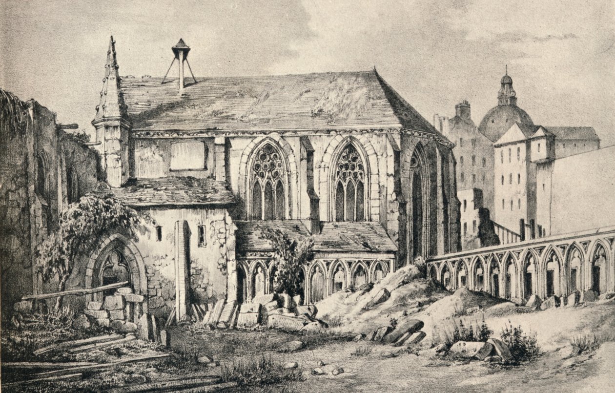 Kirken og klosteret ved College of Cluny i 1824, 1915 av Unbekannt