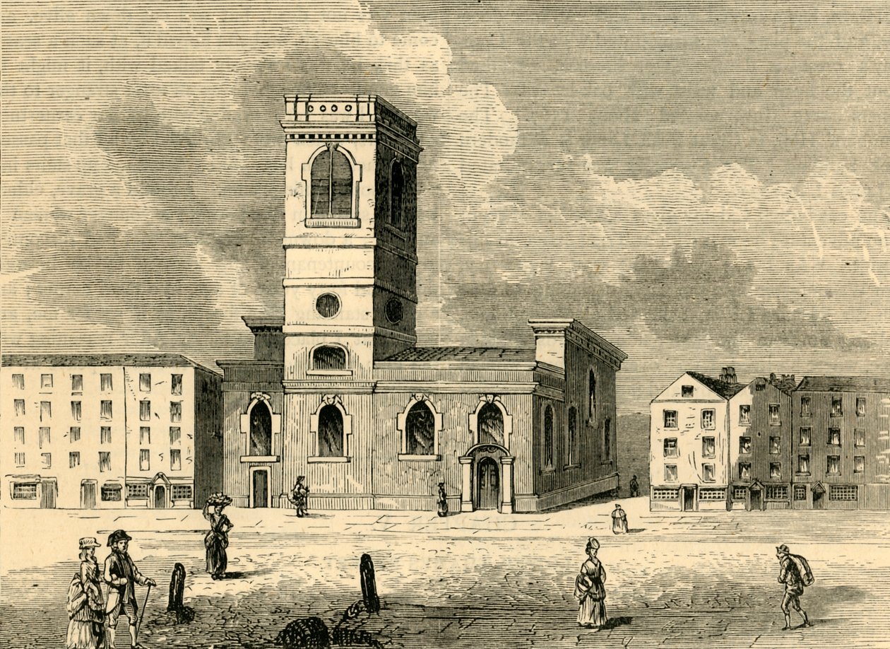 Allhallows the Greats kirke i 1784, c1872. av Unbekannt