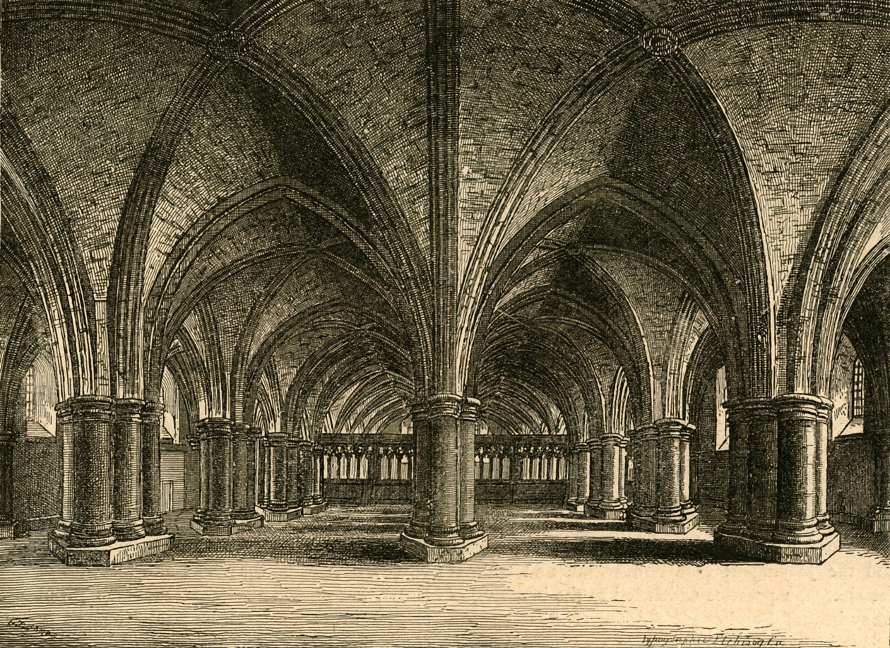 The Church of St. Faith, The Crypt of Old St. Pauls, sett fra Hollar, 1897. av Unbekannt