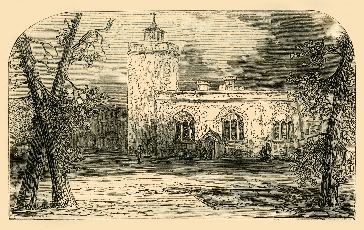 St. Peters kirke på Tower Green, c1872. av Unbekannt