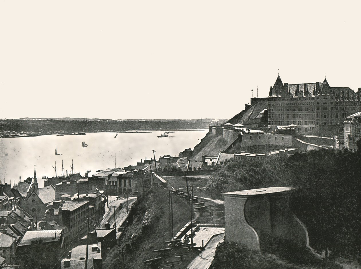 Citadellen og St Lawrence-elven, Quebec, Canada, 1895. av Unbekannt