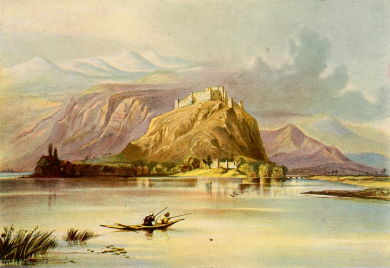 Byen Srinagar Kashmir og Hurri Purbut Fort, 1840-tallet, 1901. av Unbekannt