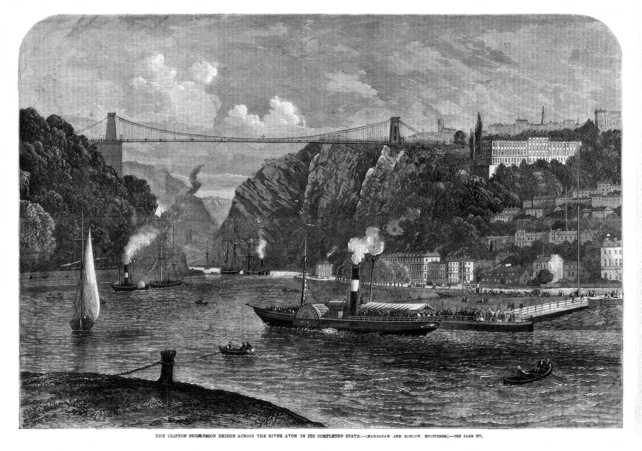Clifton hengebro over elven Avon, 1864 av Unbekannt