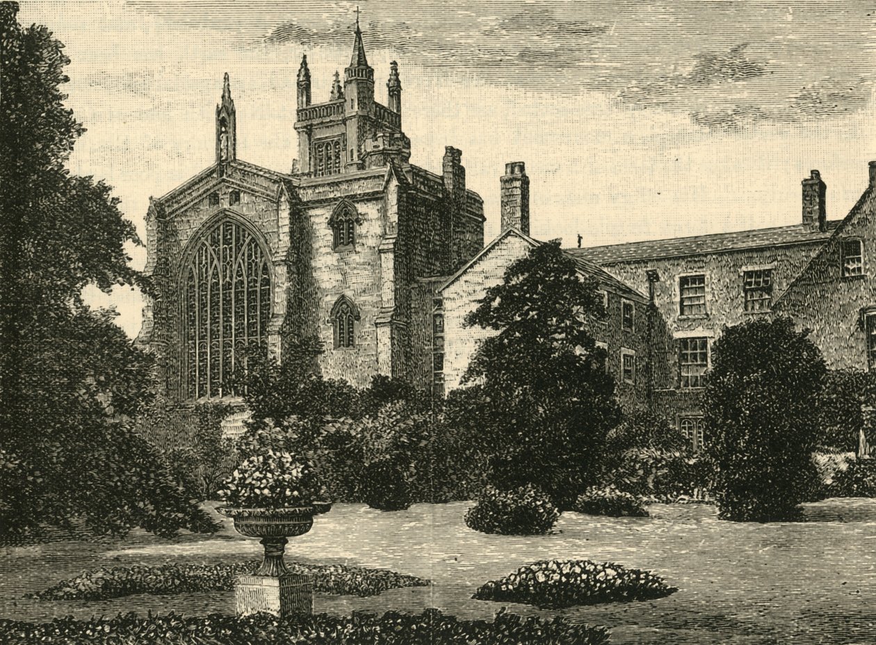 College Chapel, fra Wardens Gardens, 1898. av Unbekannt